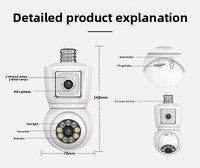 Équipement de sécurité Caméra WiFi double objectif HD 4MP avec application ICsee Vision nocturne Capteur CMOS Détection de mouvement et audio bidirectionnel