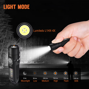 Asafee S15 Proアルミ合金キーホルダー懐中電灯ポータブル充電式<span class=keywords><strong>LED</strong></span>トーチ多機能日常持ち運び用 - Product Image 3