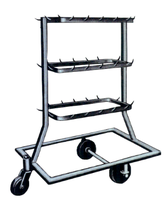 Chariot de manutention de viande et d'offal robuste en acier inoxydable 304 de qualité supérieure pour abattoirs modernes de bovins, à roulement longue durée
