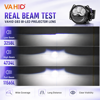 VAHID GB3 Lentille de projecteur laser bi-LED 3,0 pouces 72W Faisceau longue portée 46W Faisceau court 6000K 12V 24V Phare automobile universel pour rétrofit