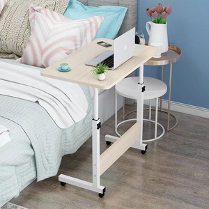 Minimalist Wooden Laptop Desk Multifunctional <b>Height</b>-<b>Adjustable</b> with Casters for Easy Mobility for Schools Homes and Offices - Product Image 4