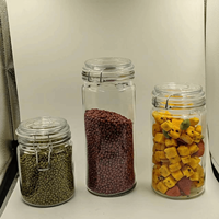 Haute qualité large bouche Fermentation bouteille jus bouteille en verre conteneur alimentaire stockage bocaux en verre carrés avec bouchon supérieur pivotant