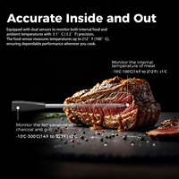 Baterai Isi Ulang Nirkabel BT Terbaru 820FT 270 °   Termometer Daging Digital Pintar Tahan Air IP67 yang Dapat Diputar untuk BBQ Grill Smoker