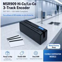 Lecteur/enregistreur/encodeur de cartes magnétiques/carnets de passeports USB MSR909 pour les pistes 1/2/3, normes ISO, matériau ABS, SDK gratuit