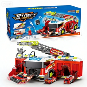 Camión de <span class=keywords><strong>Bomberos</strong></span> de Metal Multifuncional de Juguete con Luces, Sonidos y Función de Rociado de Agua, Set de Juego de Simulación de Rescate de Incendios - Product Image 2