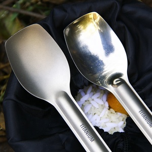 Grande cuillère ronde à Long manche en titane pur, cuillère à Long manche, fournitures de Camping en plein air, vaisselle de pique-nique, tourisme, randonnée, vaisselle artisanale - Product Image 6