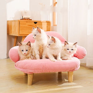 Divano Letto Moderno ed Ecologico per Animali Domestici con Gambe in Legno di Fabbrica Fodera Rimovibile e Lavabile Funzione Rinfrescante Sostenibile per Gatti - Product Image 1