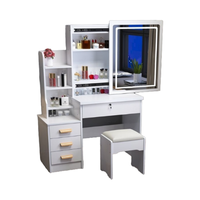Miroir de coiffeuse extensible avec éclairage LED, minimaliste, sur pied, meuble de chambre à coucher pour hôtel, hôpital, salle de bain