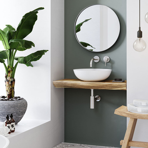 Mobile Lavabo in Legno Massello Nordico Impermeabile, Stile Rustico Wabi-sabi, Scaffale Portaoggetti da Parete per <span class=keywords><strong>Bagno</strong></span> - Product Image 4