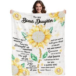Sunflower Flannel Blanket <b>Throw</b> Blanket Nap Blanket Cozy Warm Super Soft <b>for</b> Bed Sofa <b>Couch</b> Custom Print Bulk Wholesale - Product Image 3