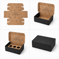 Boîte d'expédition personnalisée en kraft noir bicolore, boîte cadeau de remerciement avec impression de logo personnalisé, vente en gros, directement de l'usine, OEM