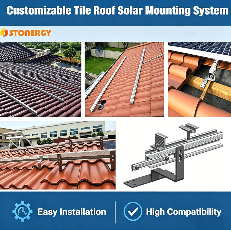 China Solar Panel Tile Roof Mounting Structure Bracket Solar Panel Mount System · image 2
