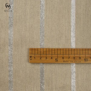 Tela de <span class=keywords><strong>Lino</strong></span> con Rayas Italianas, Tejido de Sarga a la Moda, <span class=keywords><strong>Colores</strong></span> Naturales, Lurex Plateado, Tela de <span class=keywords><strong>Lino</strong></span> y Algodón a Rayas - Product Image 3