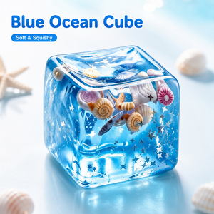 Juguete Blandito en Forma de Cubo de <span class=keywords><strong>Isla</strong></span> Estrellada de 5cm, Textura de Maltosa, Juguete Antiestrés de Subida Lenta con Temática Oceánica, Divertido y Creativo - Product Image 4