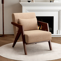 Fauteuils d'usine pour salon, fauteuil de salon moderne avec cadre en bois et tissu, avec coussin pour salon et chambre à coucher