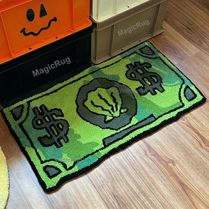 Tapis personnalisé découpé à l'emporte-pièce Tapis rouge à motif dollar imprimé Tapis 3d Décoration de la maison pour <span class=keywords><strong>No</strong></span>ël Designer Logo de luxe Tapis de zone - Product Image 5