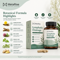 Capsules de soutien lymphatique à marque privée OEM, complément à base de plantes, extrait botanique naturel, améliore l'immunité, soutien au bien-être, pour adultes