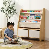 Holz Kinder Spielzeug Display Organizer Halter Kinder Bücherregal Bücherregal mit Schublade