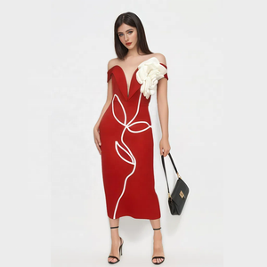 <span class=keywords><strong>Abiti</strong></span> da sera personalizzati 3D con fasciatura di <span class=keywords><strong>fiori</strong></span> bianchi <span class=keywords><strong>eleganti</strong></span> <span class=keywords><strong>abiti</strong></span> rossi con <span class=keywords><strong>fiori</strong></span> - Product Image 1