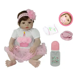 원래 디자인 Reborn 아기 인형 22 인치 귀여운 현실적인 소프트 비닐 인형 신생아 인형 장난감 2021 새로운 도매