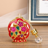 Botol Attar Isi Ulang Botol Kaca Esensial Parfum Logam Batu Perhiasan Bunga Plum Paten 12Ml #12101