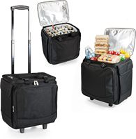 Sac isotherme à roulettes pour pique-nique de haute qualité personnalisé, pour 12 bouteilles de vin, avec compartiment isolé pour le camping et les fêtes