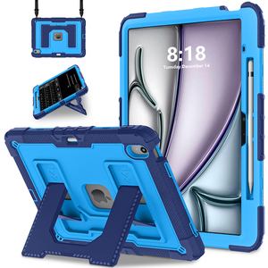 Capa Resistente para iPad Air 13 M2 M3 2024 2025 com Suporte Dobrável, Suporte Magnético para Caneta e Alça de Ombro OEM ODM - Product Image 1