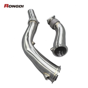 Offre Spéciale : Downpipe d'échappement artisanal monobloc à mandrin pour BMW M3 M4 F80 F82 S55 3.0T en acier inoxydable 304, avec tube de réduction droit - Product Image 2