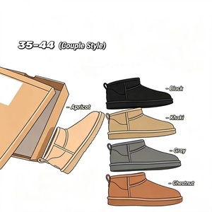 Bottes de neige à plateforme de 4 cm pour femmes, bottines à talon haut, dessus en cuir, doublure en fourrure, nouvelles bottes d'hiver chaudes, antidérapantes, semelle extérieure antidérapante - Product Image 4