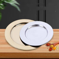 Assiette à dîner personnalisée pour hôtel et maison Plats en or assiettes de présentation de nourriture Assiette de mariage ronde décorative en acier inoxydable