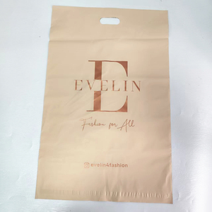 Recyclable Custom Logo Ecommerce Packaging Waterproof Mailers Clothing Express Beige <b>Plastic</b> Shipping Bags with Handle - Product Image 3