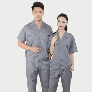 100% Katoen Zomer Korte Mouw Garage Unisex Werkkleding Werkkleding Uniform Pak Voor Man/Vrouw
