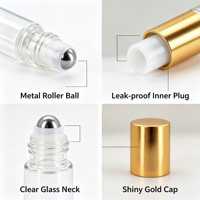 Botol Roll On Kaca Bening Grosir Pabrik untuk Minyak Atsiri Parfum, Logo Custom