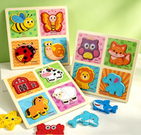 Papan Puzzle 3D Edukasi Anak Usia Dini Balok Bangunan Kayu untuk Melatih Berpikir bagi Anak Laki-laki dan Perempuan