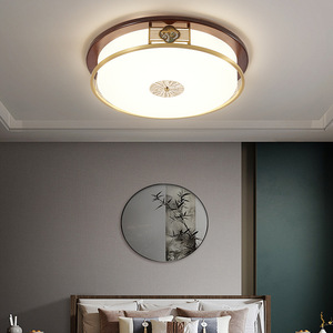 Chinese Style <b>Ceiling</b> <b>Light</b> Led Living Room Bedroom Main <b>Light</b> Walnut Wood Design Hardwired Switch Control - Product Image 2