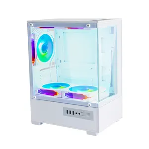 MANMU Custom Tempered Glass White Mini Pc Case Various Types Vertical Gpu Gaming Pc Cases Latest Gaming Computer Cases Towers