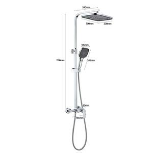 Sistema <span class=keywords><strong>Doccia</strong></span> Moderno Minimalista in Rame Cromato con Tubo Quadrato, <span class=keywords><strong>Doccia</strong></span> a Pioggia ad Alta Pressione, Montaggio a Parete, Set Completo per Uso Domestico - Product Image 5