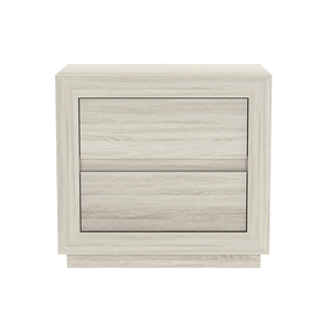 Nightstand In Whitewashed Oak Finish Modern Minimalist Design Bedroom Furniture - Product Image 1