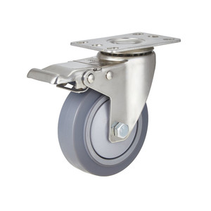 Hochwertige 4tpr 90Kg Tragfähigkeit Schwenkbare Mittelschwere Laufrollen Edelstahlplatten-Laufrollen - Product Image 3