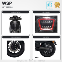 Fabrieksdirecte verkoop 60V 800W elektrische scooter voor volwassenen, 20AH loodzuurbatterij, 60km bereik, schijfrem, hot sell