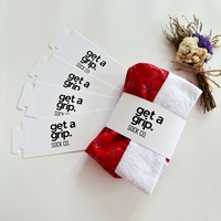 Étiquette personnalisée en papier pour serviettes et chaussettes de sport, bande imprimée sur mesure pour boîtes, emballage chapeau de Père Noël