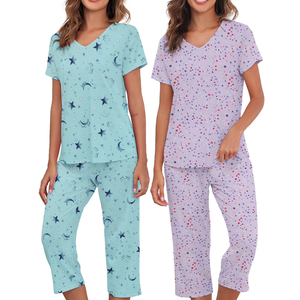 Chemise de nuit pour femme en mélange de coton et viscose respirant, coupe décontractée, manches courtes, confort de sommeil estival, séchage rapide, élastique - Product Image 6