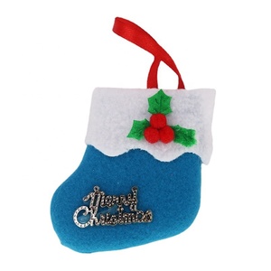 Mini bas rouges feutre tissu bas <span class=keywords><strong>de</strong></span> Noël cadeau chaussettes décoration grand bas <span class=keywords><strong>de</strong></span> Noël - Product Image 3