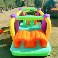 Château gonflable pour enfants YULU, écologique, en polyester, avec toboggan et trampoline, grand château gonflable combiné pour l'extérieur
