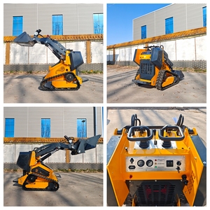 Mini <strong>Skid</strong> Steer <strong>Loader</strong> EPA EURO5 Engine Crawler Track <strong>Loader</strong> With Log Gravel Handling Attachment For Farm Garden - Product Image 2