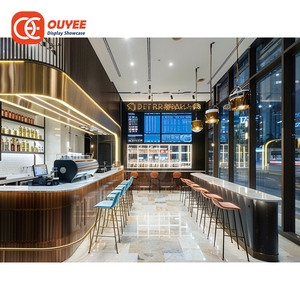 Estanterías Comerciales <span class=keywords><strong>de</strong></span> Madera Maciza OUYEE para Cafeterías Especializadas con Iluminación LED - Directo <span class=keywords><strong>de</strong></span> Fábrica en China - Product Image 2