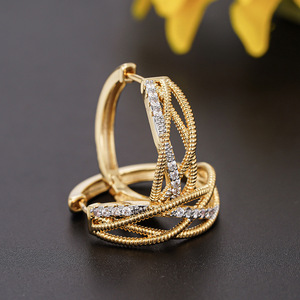 Orecchini bicolore da donna, semplici, per uso quotidiano, accessori per le orecchie - Product Image 5