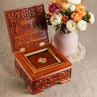 Boîte à reliques orthodoxe HT plaquée or, conteneur pour reliques sacrées avec incrustation de pierres précieuses, boîte à souvenirs religieuse pour l'autel de l'église, décoration de prière