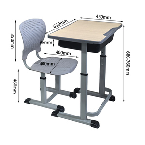 Juego de silla de mesa de MDF/PP ajustable en altura de un solo asiento, silla de escritorio cómoda para estudiantes adolescentes para estudio, escritura, <span class=keywords><strong>secundaria</strong></span> individual - Product Image 4