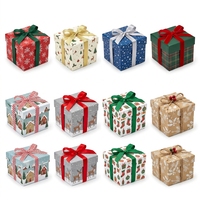 Boîtes cadeaux de Noël avec couvercles, emballage en papier pliable à plat, emballage personnalisé imprimé pour la vente au détail pendant les fêtes